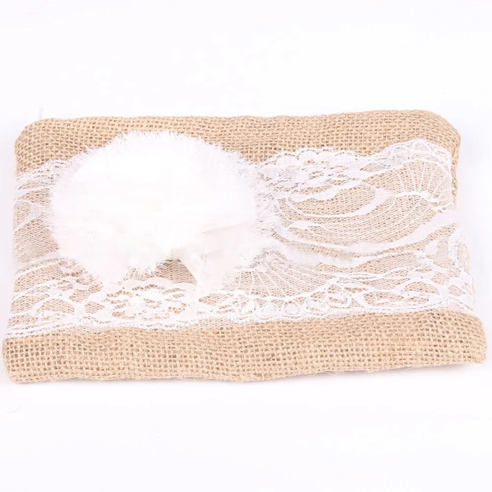 2шт DIY невесты сумки джутовые кружева мешок праздничные вечерние украшения