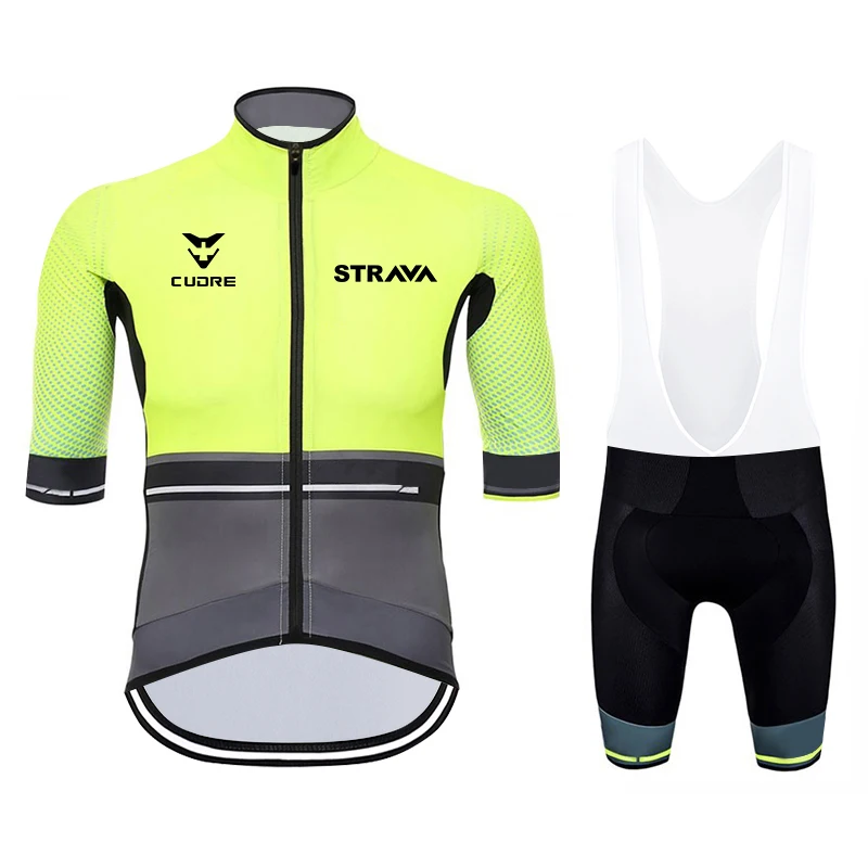 

Pro Team Men Cycling Jersey Suit Anti-UV Short Sleeve Bike Quick Dry Shirt Clothes Sportswear Set Gel Pad for Male Bibs Shorts