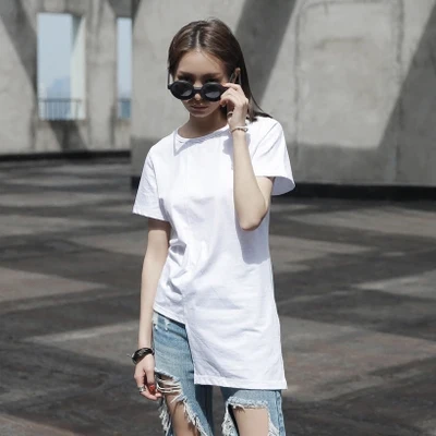 Простая и нестандартная Дизайнерская Женская Повседневная летняя футболка с