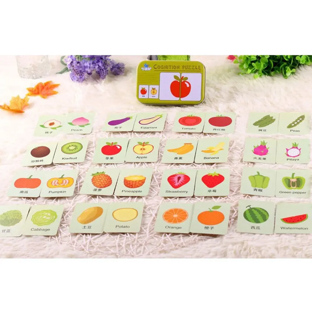 

Baby Learning Card Baby Cognitive Card With Iron Carry Box Kids English Learning Tool Montessori Educativos Tools Mini Desk Game