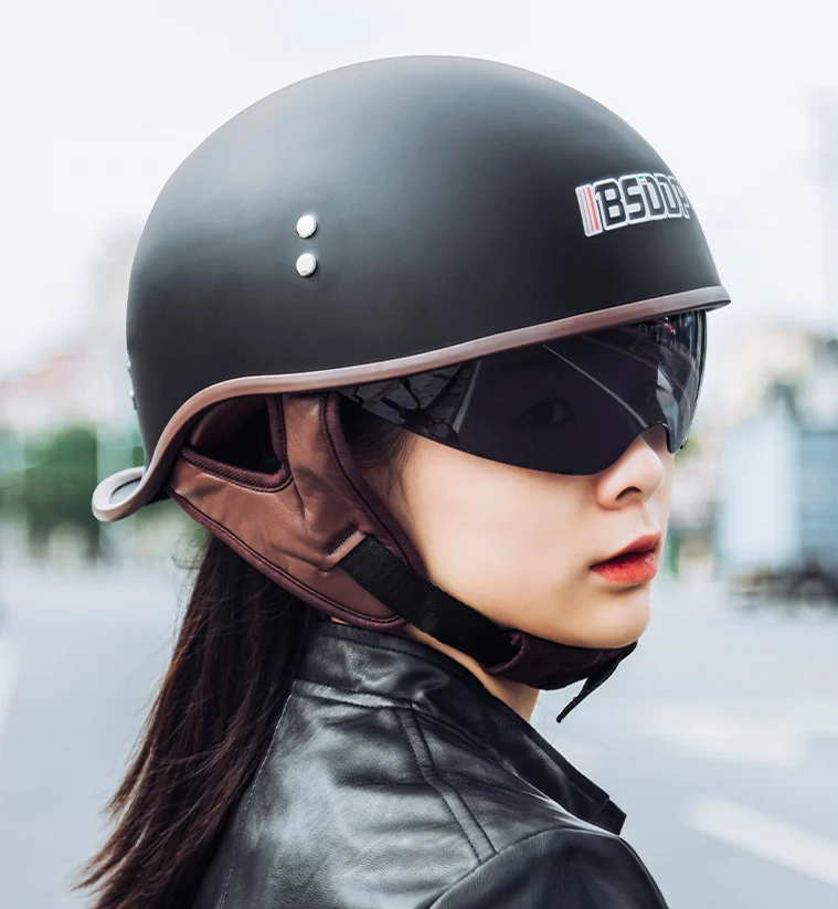 Girl Motorcycle Helmet Moto Jet Square Flag Black Red Blue Size XS-XL Man Women Electric Vehicle Bicycle casco moto | Автомобили и