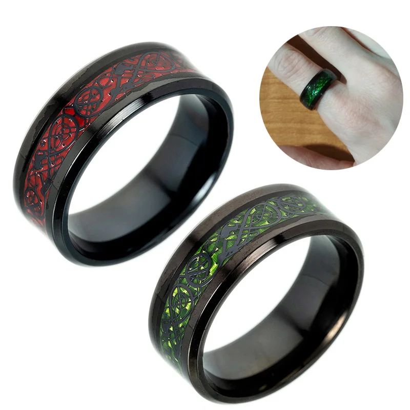 Мужские кольца из углеродного волокна черные резные дизайнерские китайские с