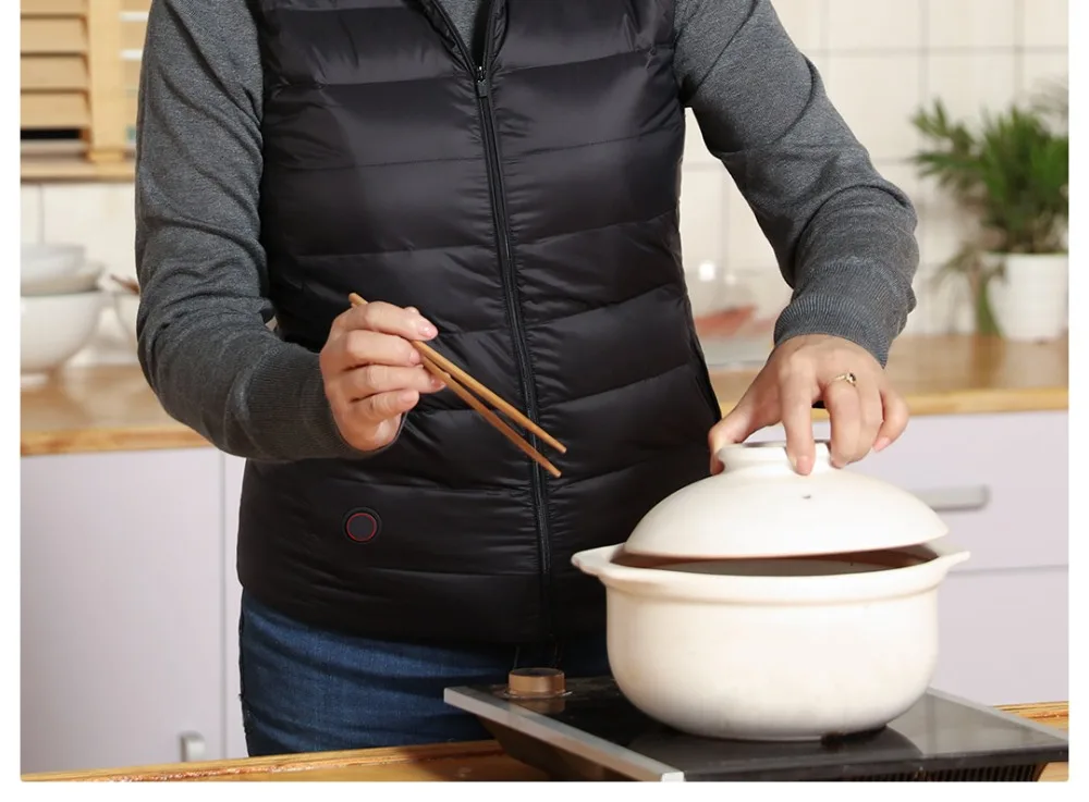 Xiaomi Cottonsmith Смарт Температура Контролируемая лихорадка 90% пуховик на гусином пуху, белая майка для мужчин и женщин, 4-скоростной Температура управления