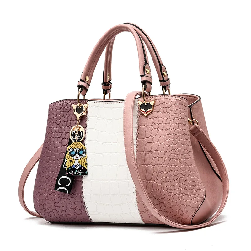 

2019 fashion stitching designer women bag luxury alligator handbag Crocodile pattern PU leather shoulder bag Messenger bags