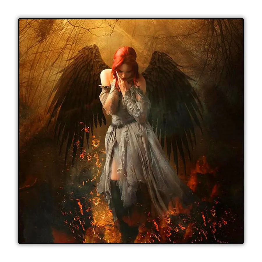 

Набор для алмазной вышивки «Ангел» с черными крыльями