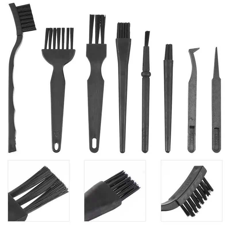 

8Pcs Keyboard Cleaning Brushes Dust Removal Tools Computer Brushes (Black)