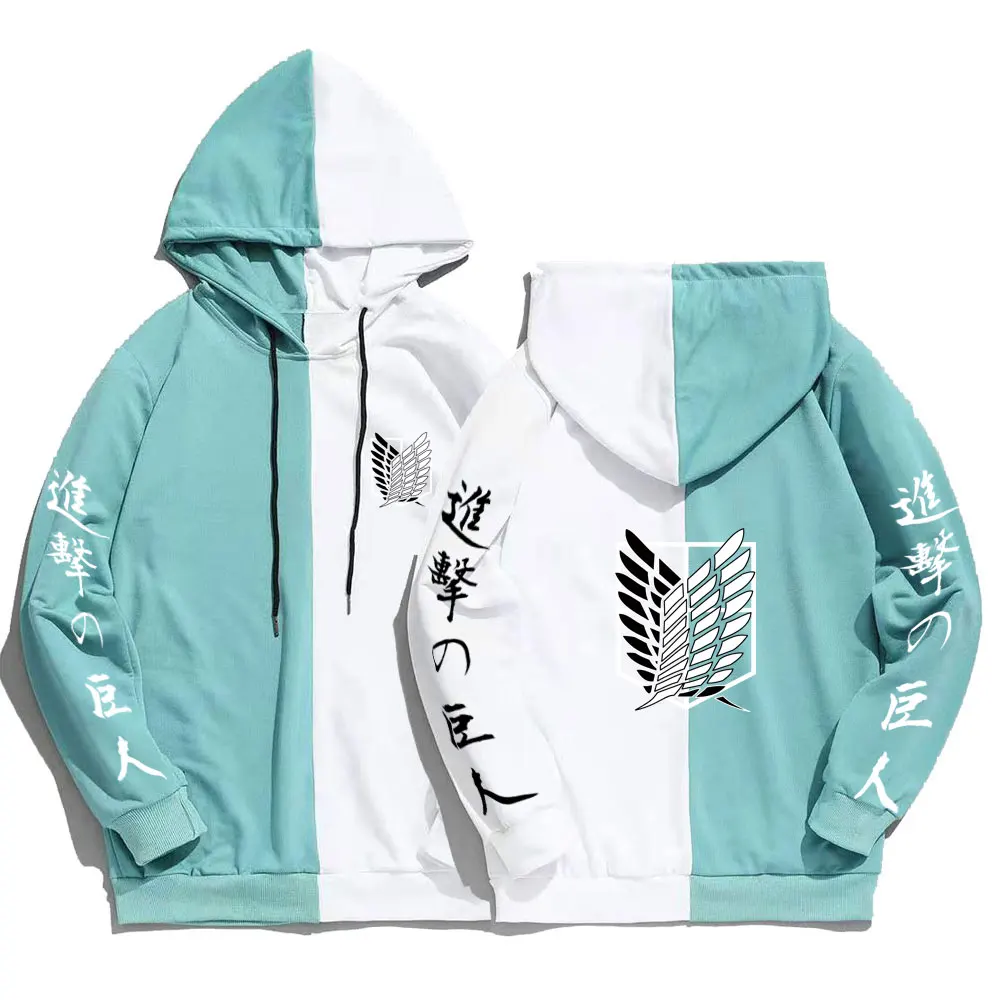 

2021 Japan Anime Attack on Titan Print Men Hoodies Sweatshirts Hoodie Patchwork Thin Clothing Hip Hop Streetwear Tops