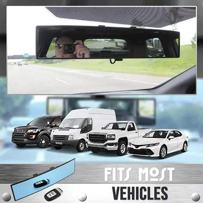 

Widefield SafeDrive Rearview Mirror Car Mirror Interior Rearview Mirrors Universal Auto Rear View Mirror Anti-glare Wide-angle S