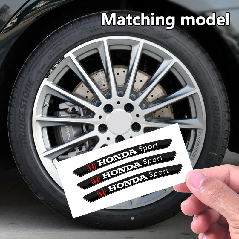 Автомобильная эмблема из ПВХ 4 шт. наклейки на колесо для Honda Civci FIT Accord CRV