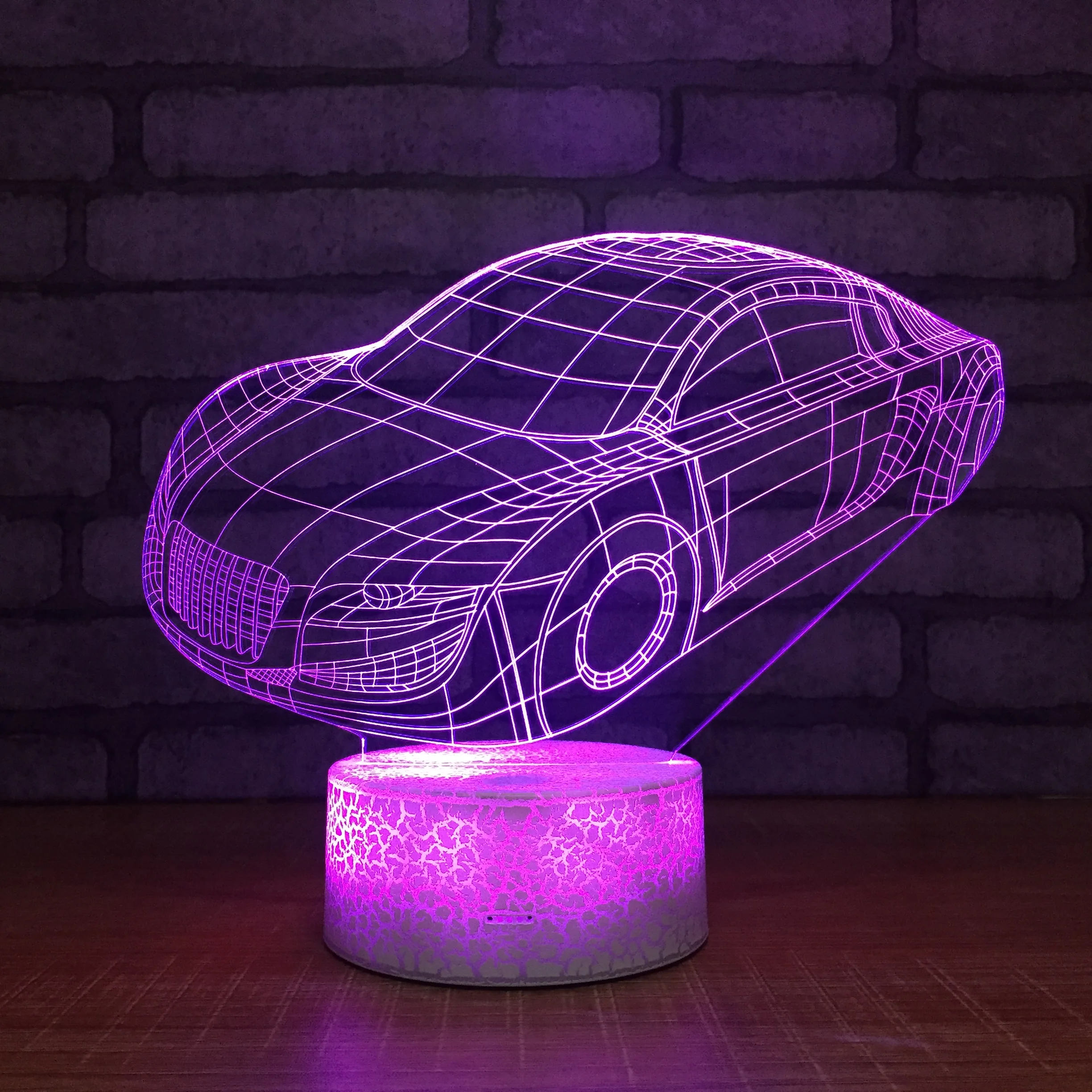 3d настольная лампа в спортивном автомобиле креативные ночники с usb Bluetooth и