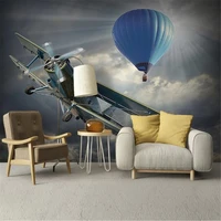 milofi custom non woven wallpaper mural hd simple hot air balloon plane living room bedroom background wall