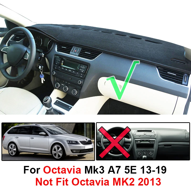 Xukey крышка приборной панели Dashmat Dash коврик для Skoda Octavia MK3 A7 2013 2014 2015 - 2017 2018