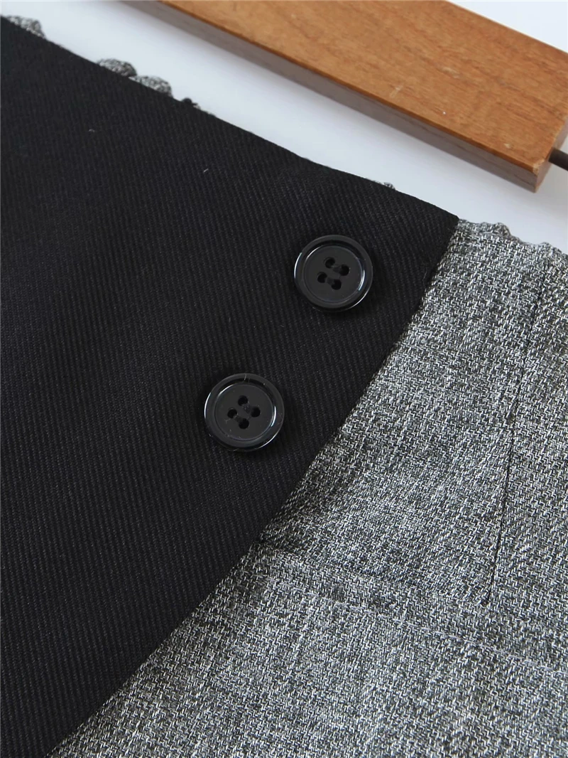 

Elegant Women High Waist Mini Skirts 2020 Fashion Ladies Pocket Patchwork Skirt Streetwear Female Chic Button Asymmetric Skirts