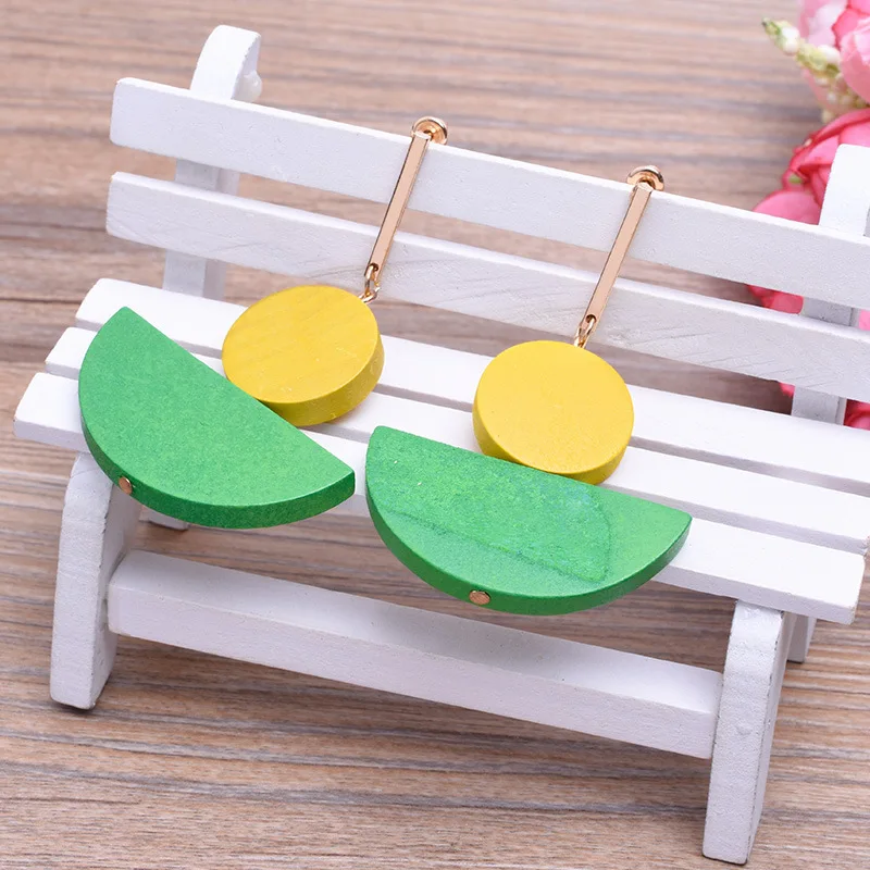 Богемные серьги в стиле бохо женские деревянные африканском из натурального