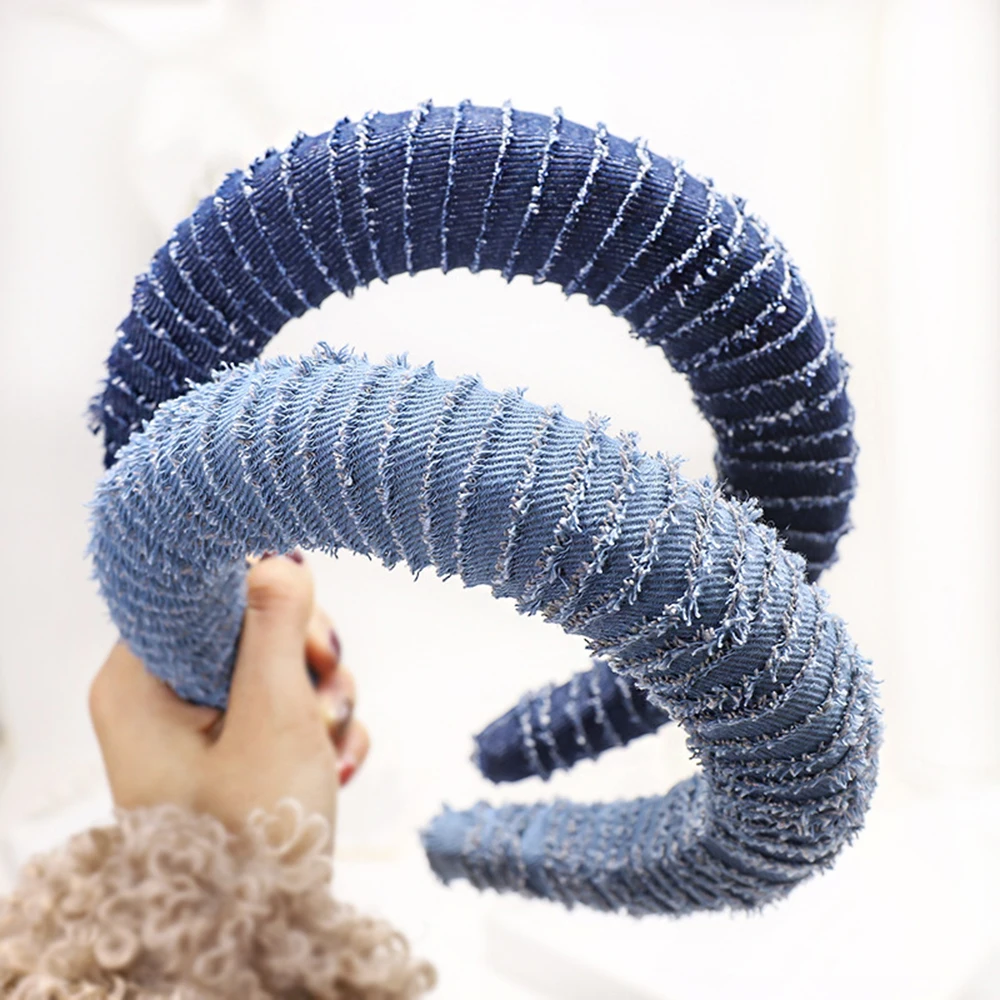 

Color Headband Chain Hairband Hair Hoop Girl Accessories Fashion Twisted Denim Cool Women Hot Sale