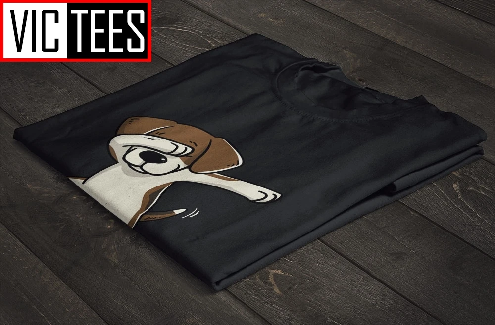 Мужские забавные модные футболки Dabbing Beagle с изображением собаки хлопковые