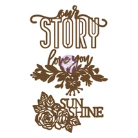 2021 newest diy greeting card handmade sunshine love you story metal cutting dies scrapbook diary decoration embossing stencil