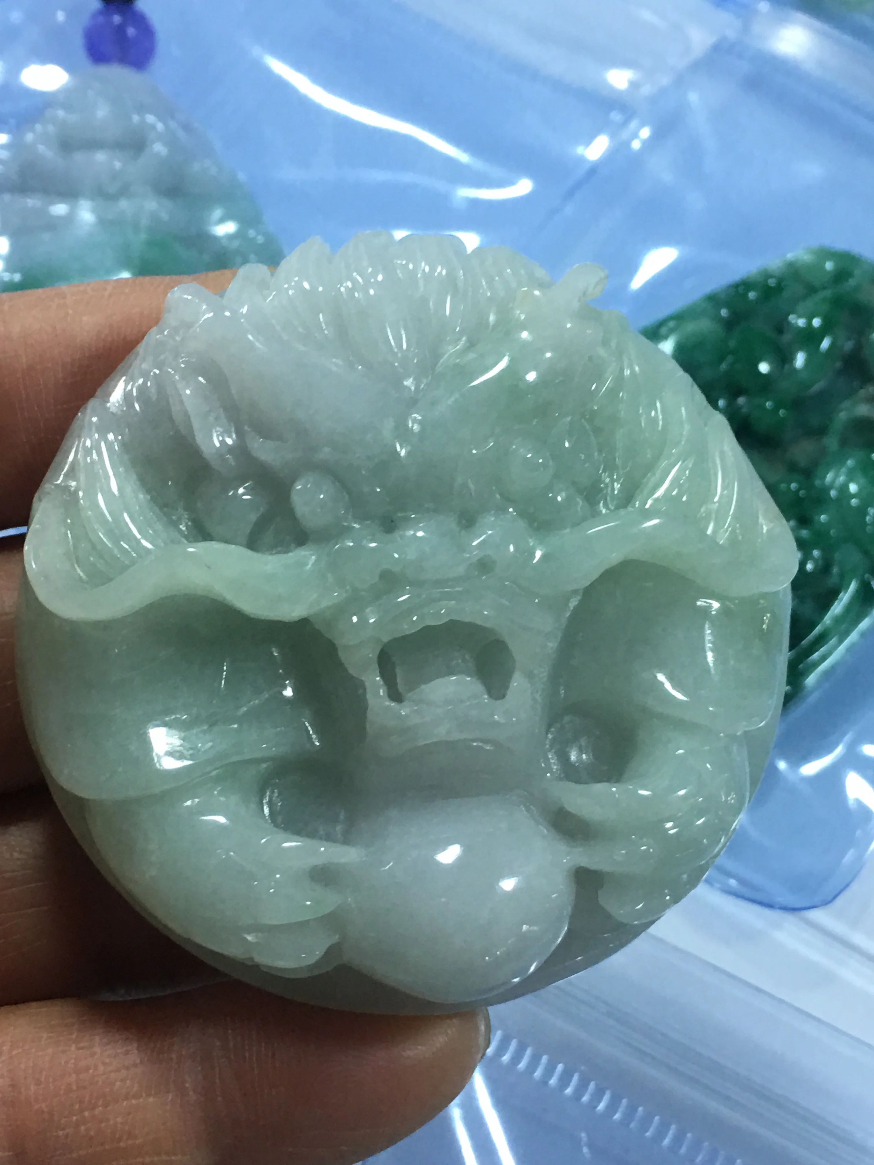 

Natural 7A Myanmar jade Handcarved round jade dragon green jade pendant jade necklace men pendants jewelry jade necklaces