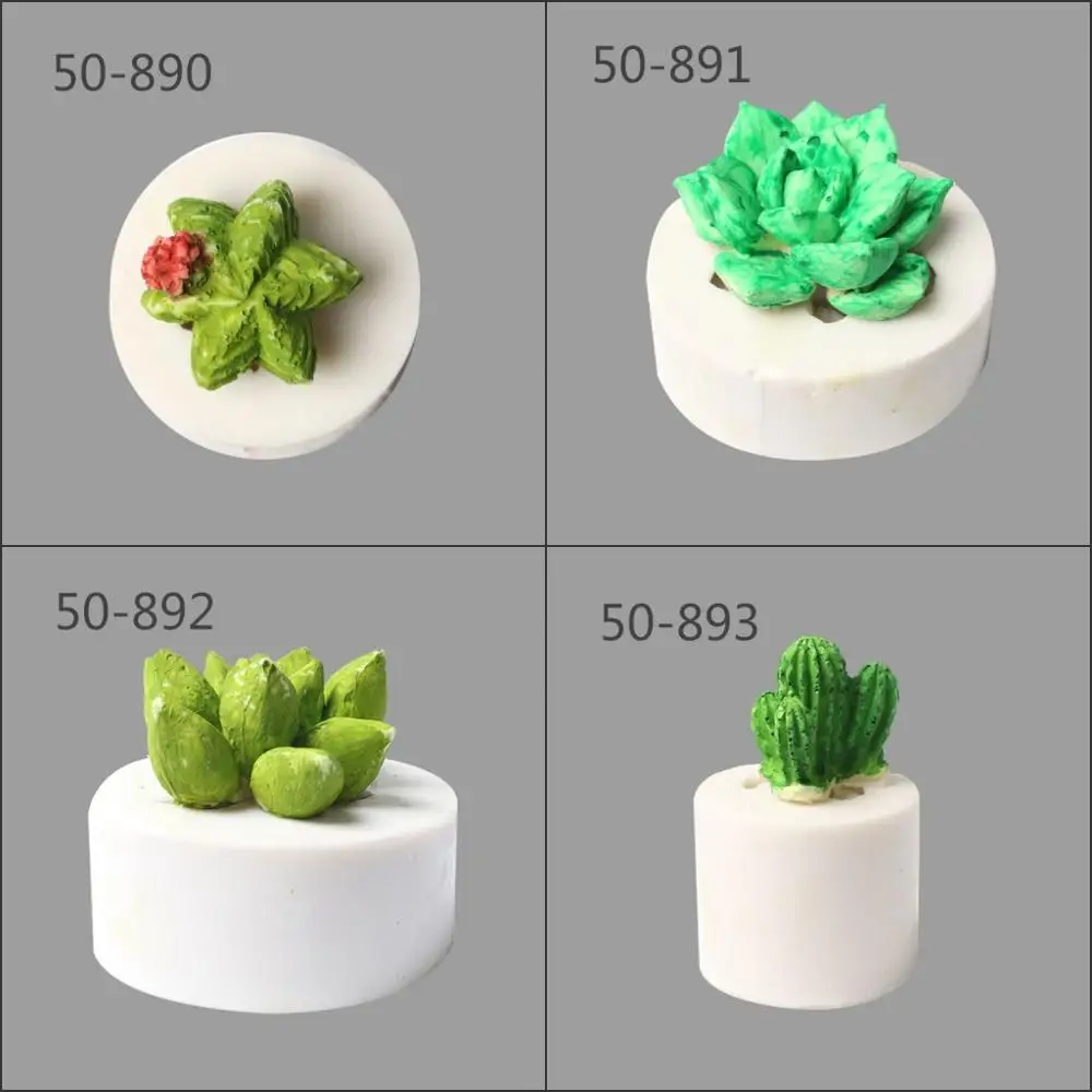 Различные стили суккулентов растений помадки торта силиконовая форма сделай сам