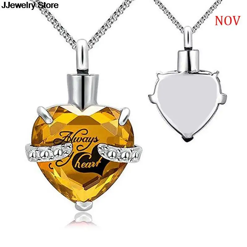Always in my heart cremation memorial ashes urn birthstone necklace jewelry keepsake pendant | Украшения и аксессуары