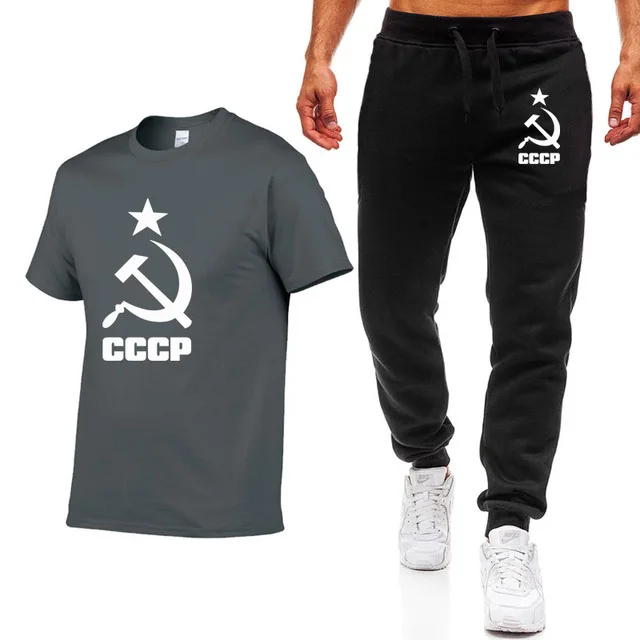 Летние футболки для мужчин CCCP русские советские мужские с коротким рукавом в