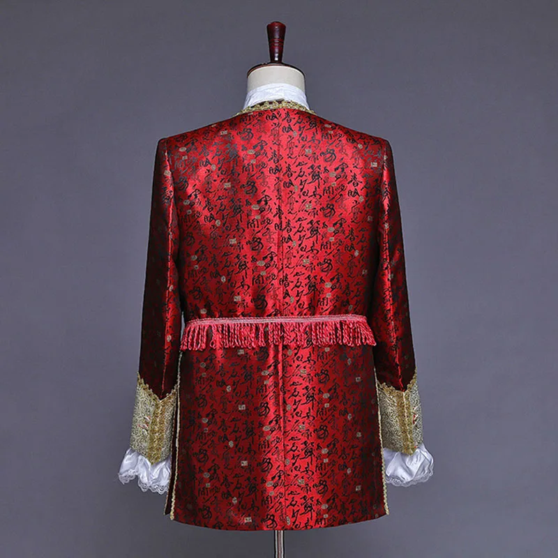 Victorian Wedding Outfit Ball Prom Dinner Formal Dress Noble King Prince Costume Suit Deluxe Festival Ring Bearer Jacket For Men |