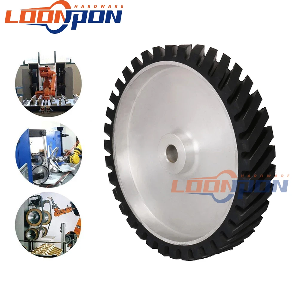 12inch Serrated Rubber Contact Wheel For Belt Grinder Sander Dynamically Balanced Grinding Sanding Abrasive Belt Set