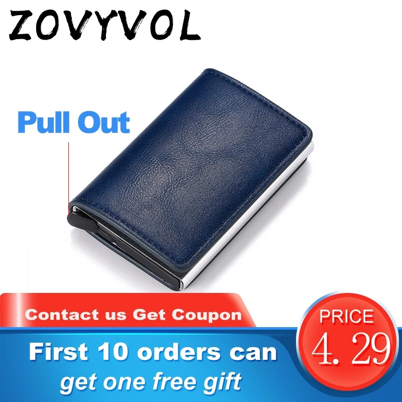 Мужской кошелек ZOVYVOL винтажный мини с отделением для Карт Rfid из алюминия|Мужские