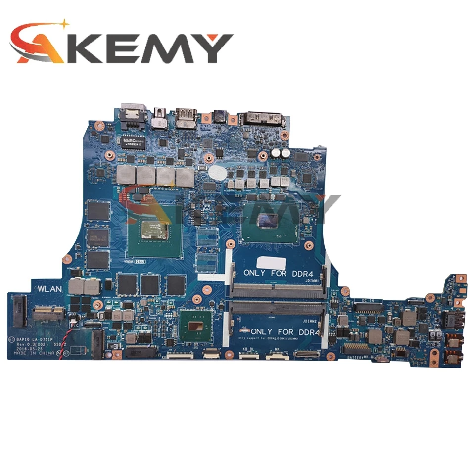Bestellen FÜR DELL Alienware 15 R3 17 R4 Laptop Motherboard CN-08HJ6J 08HJ6J 8HJ6J LA-D751P Mit SR2FQ I7-6700HQ GTX1060 100% Arbeits Gut