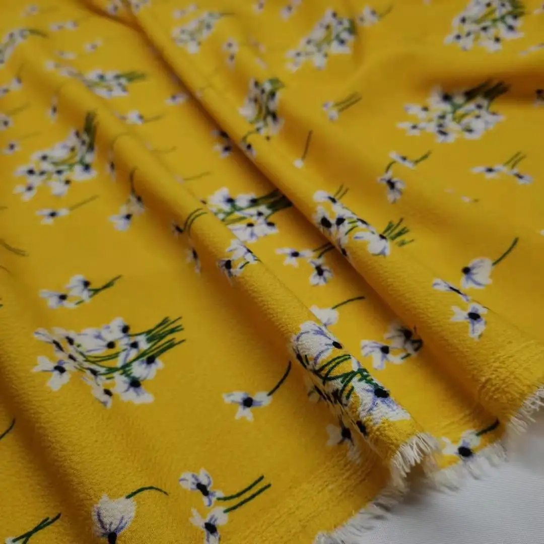 Солнцезащитное шифоновое платье шифоновая ткань с цветочным принтом для летнего