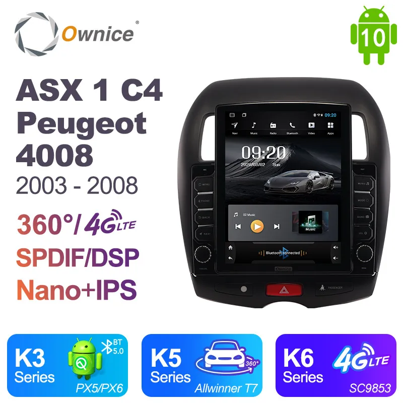 

Автомагнитола Ownice на Android 10,0 для Mitsubishi ASX 1, C4, Peugeot 4008, 2011-2015, GPS, 2 Din, стереосистема, 4G LTE