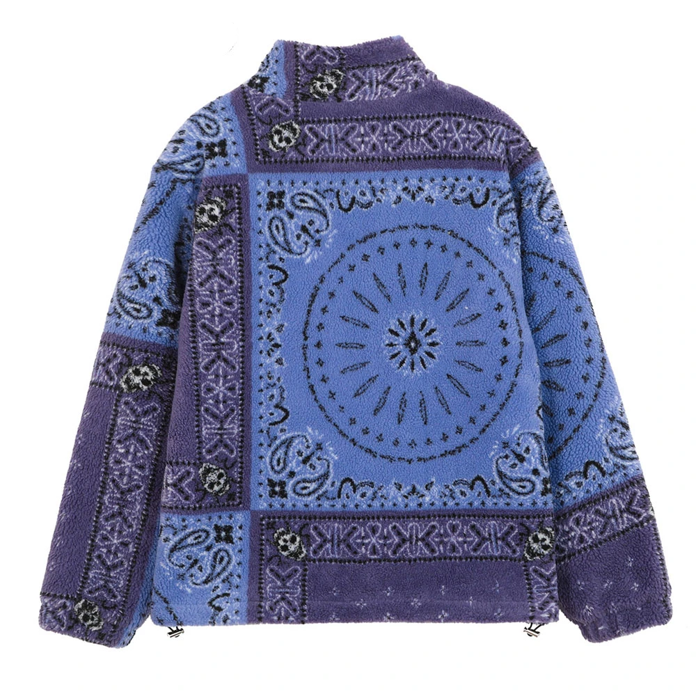 

Winter Cotton Padded Fleece Jackets Unisex Streetwear Hip Hop Bandana Paisley Pattern Thick Warm Coats Men Harajuku Tops Outwear