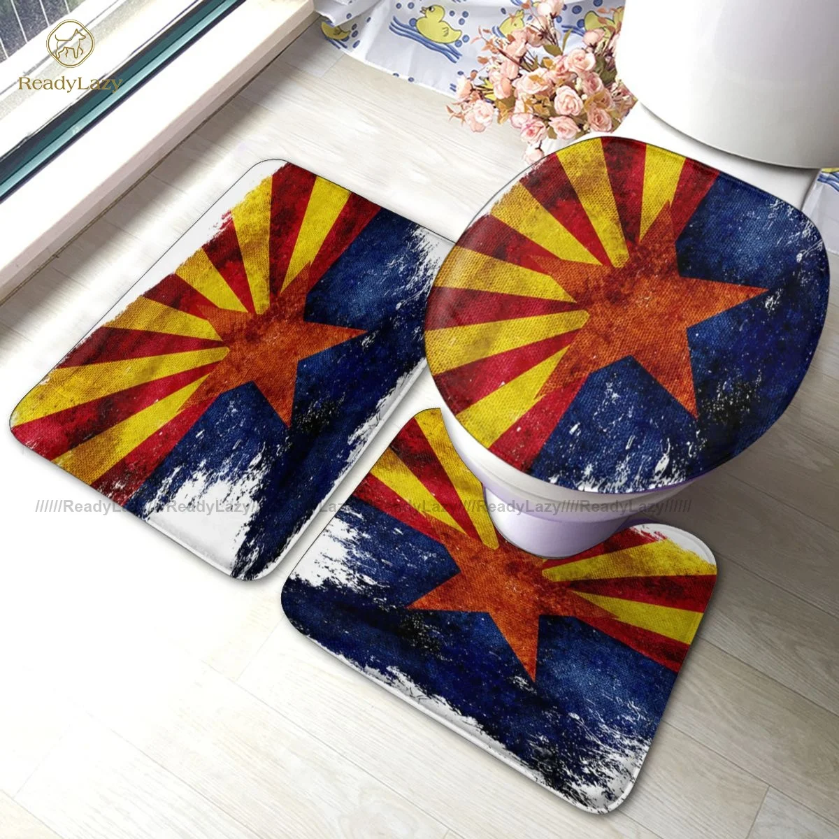 

Антискользящий коврик для ванной комнаты Glory, набор из 3 предметов, винтажный коврик для ванной из полиэстера