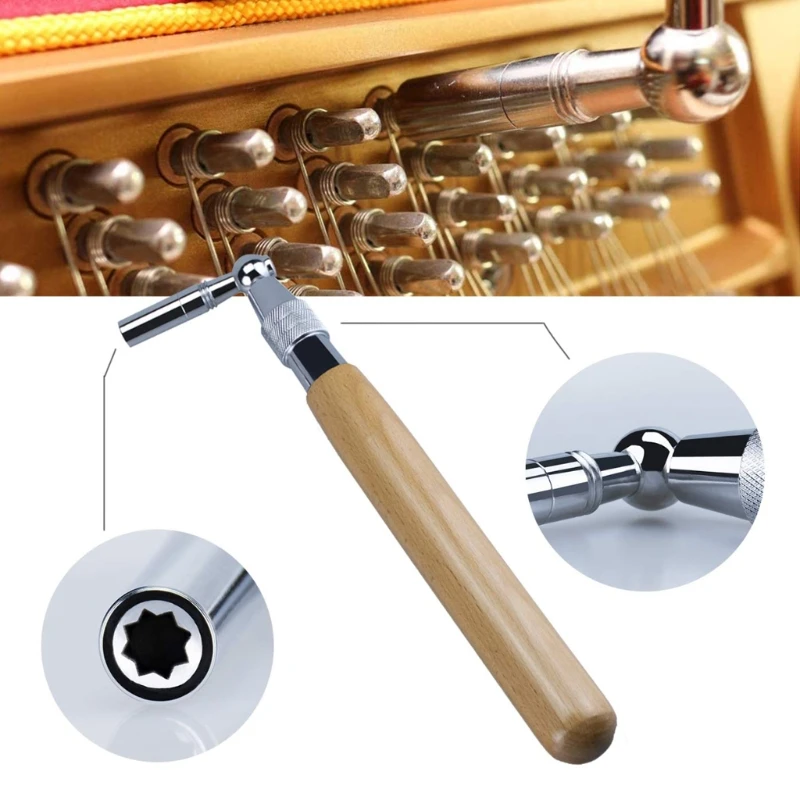 

18 Pieces Professional Piano Tuning Kit, Tuning Tools, Piano Tuning Instrument Tool, Wood Handle, Tuning Key with Bag