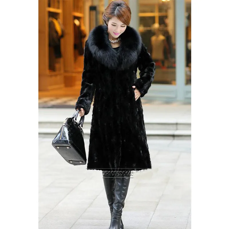 Винтажное пальто из искусственного меха 2019 Женское средней длины пикантная
