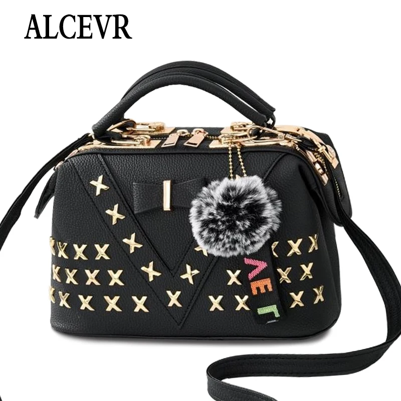 Однотонные женские сумки новая сумка через плечо из искусственной кожи с меховым