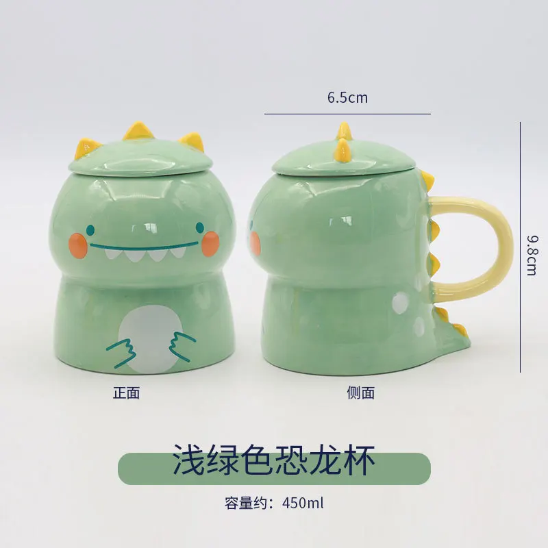 Милый динозавр ручная роспись мультфильм личность кружка завтрак молоко чашка