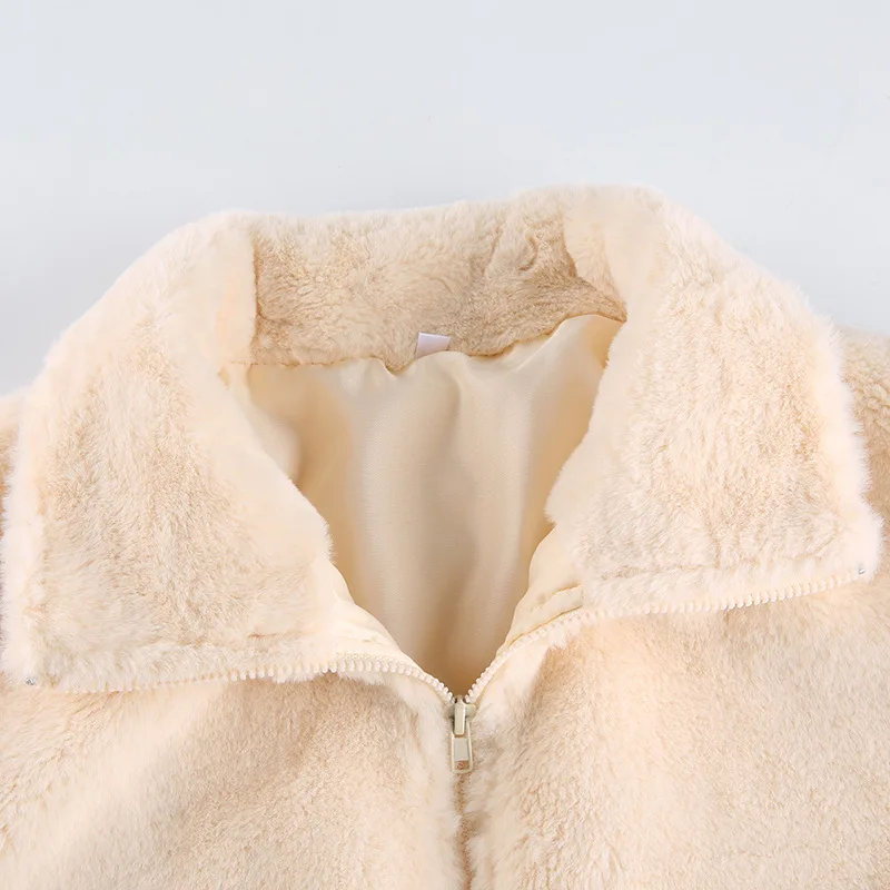 

Fanco 2020 Autumn and Winter New Solid Color Fleece Zipper Fur Coat Women's Loose Casual Female Turtleneck Long Sleeve Warm Top