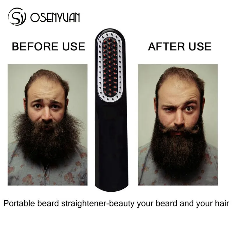 Беспроводной мужской выпрямитель для бороды стайлер расческа ЖК дисплей