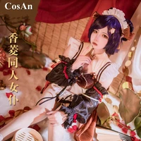 new game genshin impact xiangling cosplay costume elegant sweet maid dress female activity party role play clothing s xl