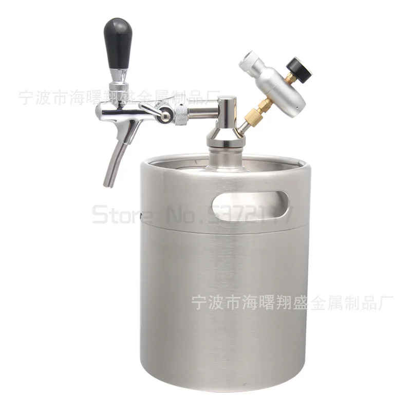 

Mini Beer Keg Home Brewing Beer Growler,Stainless Steel Premium Kegs Mini Kegerator Craft Beer Dispenser Use 8g CO2 Cartridge