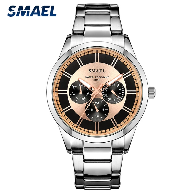 

SMAEL Watches Men Top Brand Analog Military Mens Watch Full Steel Waterproof Quartz Watch for Men Clock Relogio Masculino