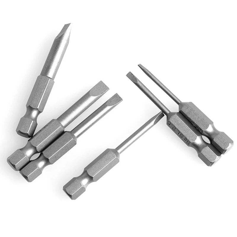 

6Pcs/Set 50mm 2.0-6.0mm Flat Head Slotted Tip Screwdrivers Bits