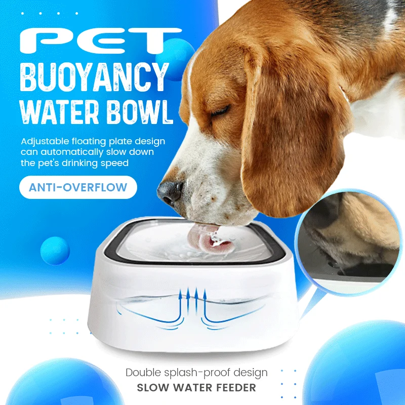 1000ML Dog Bowl Dog Drinking Water Bowl Pet Slow Water Feeder Cat Large Dog Dispenser Floating Waterer No Spill Anti-Overflow