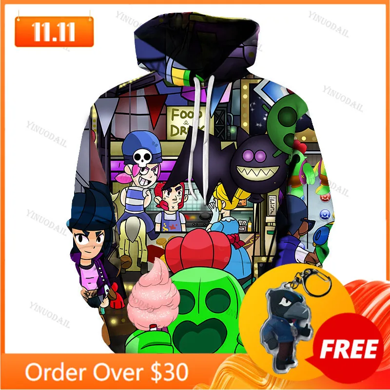 

Anime Star, Hoodie Birthday Gift POCO Browlerss Boys Girls 3D PRIMO MORTIS Thin Hoodie Crow Spike Shelly Hoodie Kids Game
