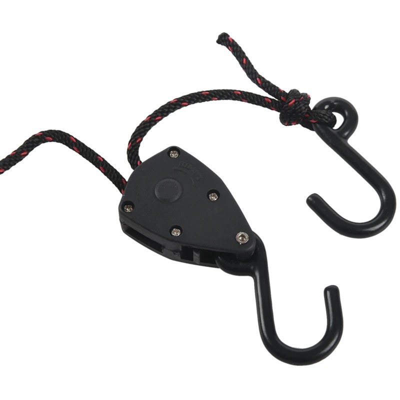 

2 PCS Pulley Ratchets Kayak and Canoe Boat Bow and Stern Rope Lock Tie Down Strap 1/8 Inch Duty Adjustable Rope Hanger