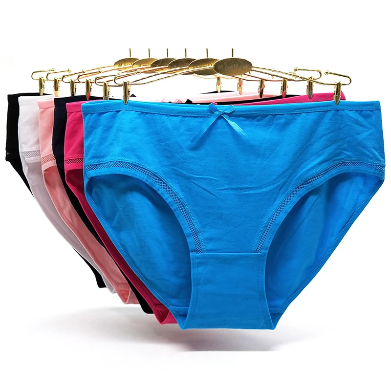 

4pcs Big Size Panties Women Solid Cotton Briefs Breathable Lingerie Panties Sexy Womens High Rise Underwear Intimates