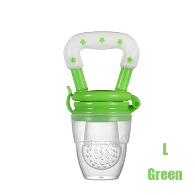 Green L Обучающая ручка для кормления бутылочка, силиконовый инструмент для кормления ребенка, соска для кормления ребенка, устройство для кормления, фруктовая свежая еда, Детская соска для кормления - Цвет: Green L