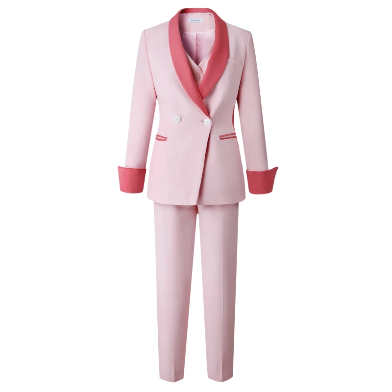 Women Suits Set For Work Stylish Office Ladies Formal Business Wear Three Piece Blazer Jacket Vest Pants Elegant Pansuits