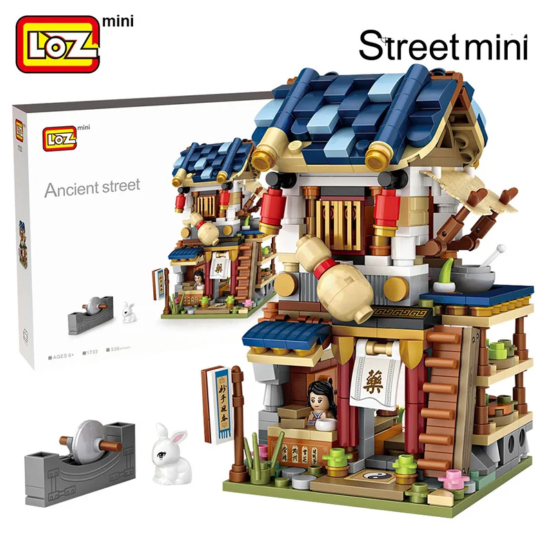loz mini Building Blocks Chinese Street World Famous Architecture Series City Block Classic Toys brick Model House gift | Игрушки и